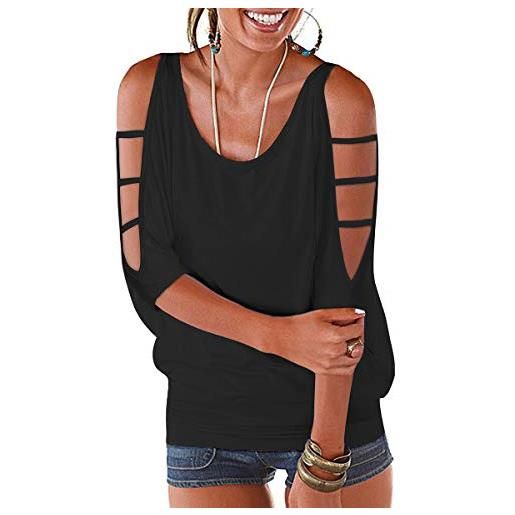 Ranphee camicia donna manica corta estive maglietta spalle scoperte maniche t shirt