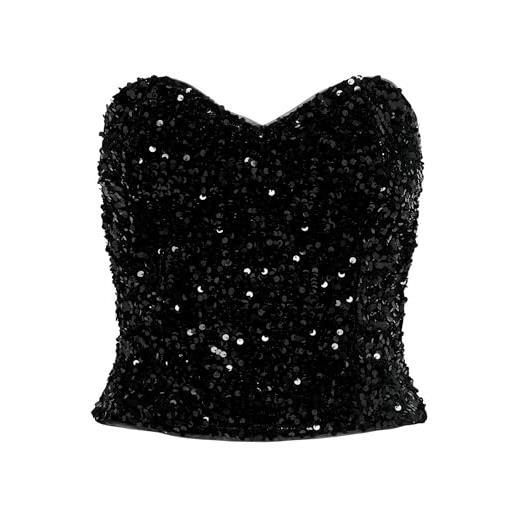 Only onlconfidence sequins heart jrs top da donna, nero/dettaglio: sequins nere, m