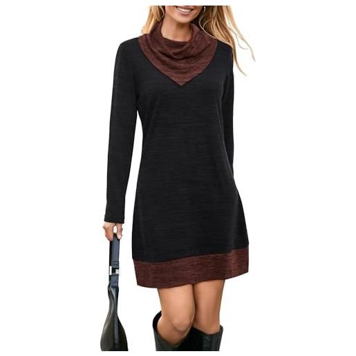 STYLEWORD abito lavorato a maglia abito maglione a maniche lunghe da donna abito invernale caldo abito a tunica per l'autunno inverno