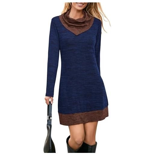 STYLEWORD abito lavorato a maglia abito maglione a maniche lunghe da donna abito invernale caldo abito a tunica per l'autunno inverno