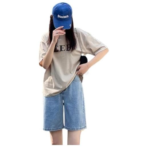 YELLOOP y2k shorts baggy jean shorts bermuda per le donne lunghezza al ginocchio lungo jean shorts per le donne, blu, s