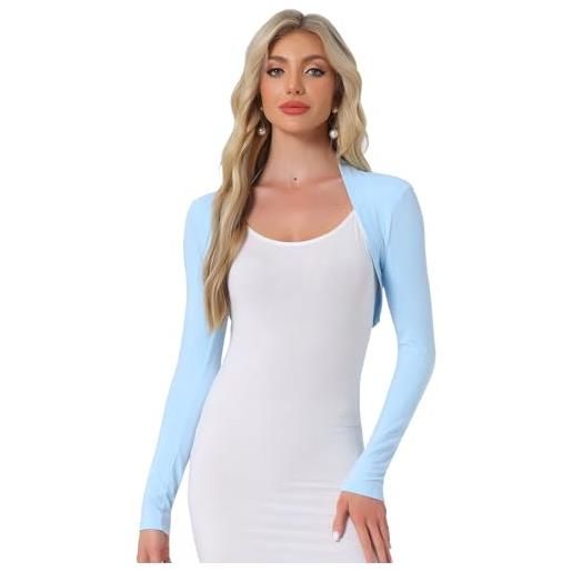 Allegra K bolero donna elegante manica lunga cardigan corto frontale aperto per ospite di nozze