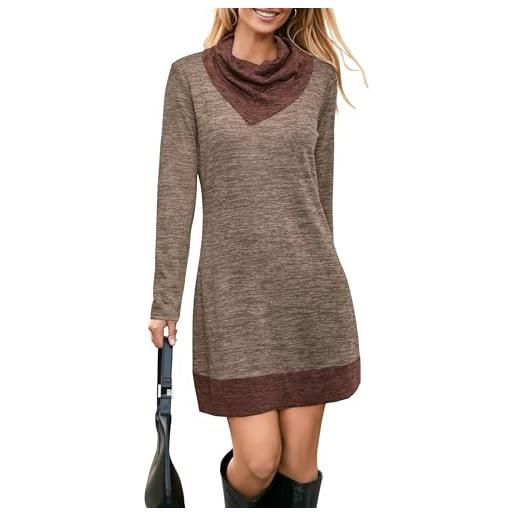 STYLEWORD abito lavorato a maglia abito maglione a maniche lunghe da donna abito invernale caldo abito a tunica per l'autunno inverno