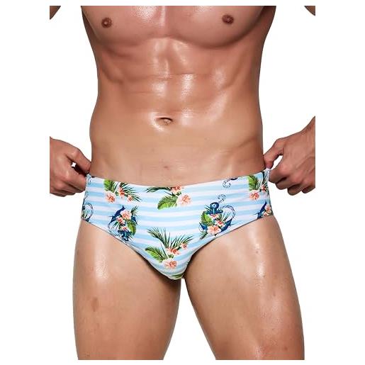 Arcweg costume da bagno uomo con pad rimovibile e coulisse slip e parigamba da bagno pantaloni corti elastico a vita bassa nuoto