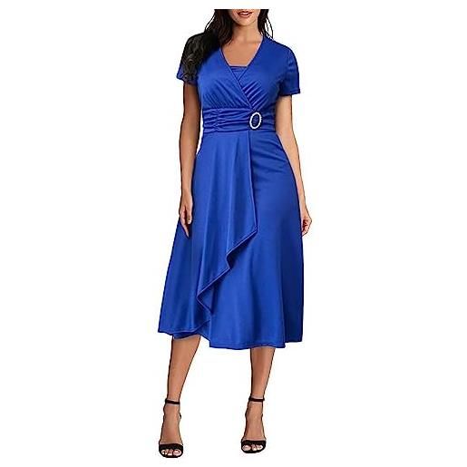 Cocila vestiti donna sexy per discoteca vestito elegante per donna vestito lungo casual donna vestito inverno donna vestito di maglina sportivo gli+abiti+da+cocktail (blue, xxl)