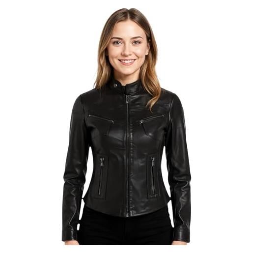 Infinity Leather giacca da motociclista slim fit in vera pelle classica da donna