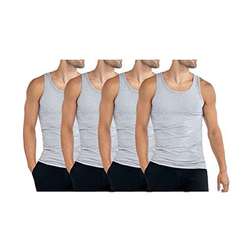 Palleon confezione da 4 canottiere da uomo classiche, in cotone, da uomo