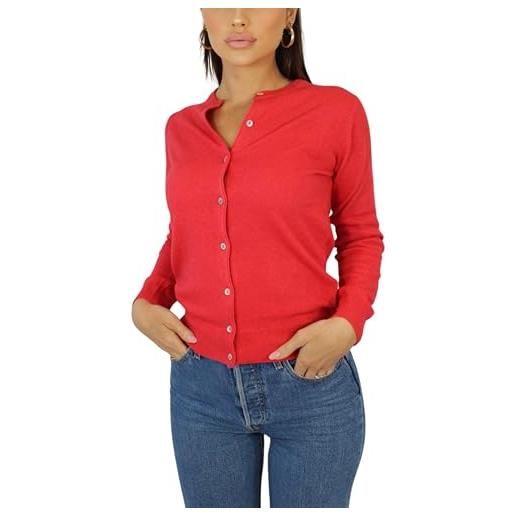 Win's gilet in cashmere per donna - fatto in italia, corallo, xl