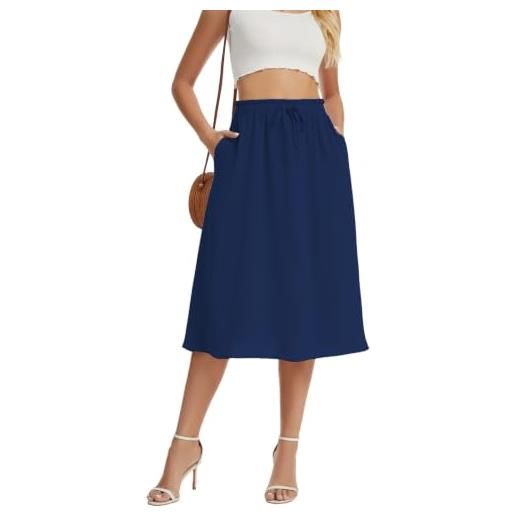 WUWUSKY gonna estiva donna midi per sexy a vita alta linea ad a da lavoro casual skater gonne con tasche