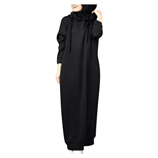 Generic felpa donna oversize abito lungo da abito lungo con cappuccio felpa con cappuccio abito in felpa casual con scollo a maniche lunghe tinta unita pile donna con e cappuccio oversized hoodies