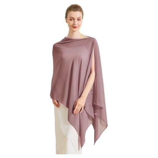 BEAUTELICATE scialle elegante donna poncho coprispalle chiffon stola cape estivo per sposa damigella cerimonia matrimonio abito