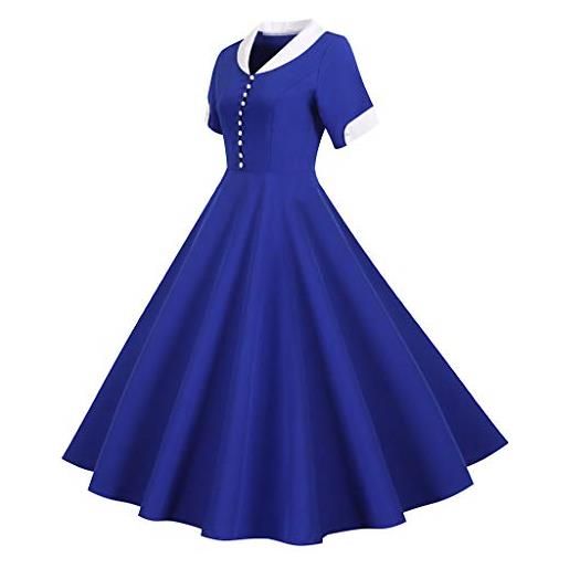 Vagbalena abiti da donna vintage anni '50 a manica corta con scollo a v abiti a manica lunga abiti da donna estivi eleganti da ballo abiti da cocktail vintage