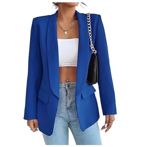 LIAOPUFUS donna blazer slim fit maniche lunghe tuta con risvolto giacca da ufficio business con tasche e vari colori stile casual classico