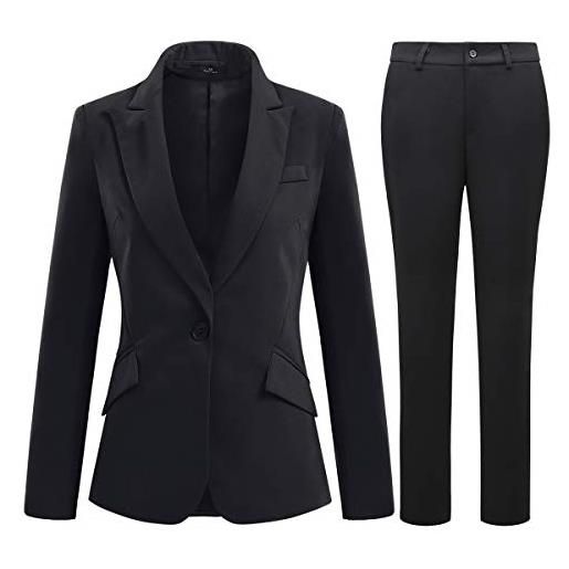 YYNUDA tailleur con pantalone da donna, stile manageriale, vestibilità aderente, blazer elegante con completo pantalone/gonna per la primavera e l'estate