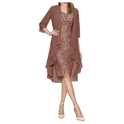 WWricotta sposa pezzi due abiti colore pizzo da donna solido del vestito da donna
