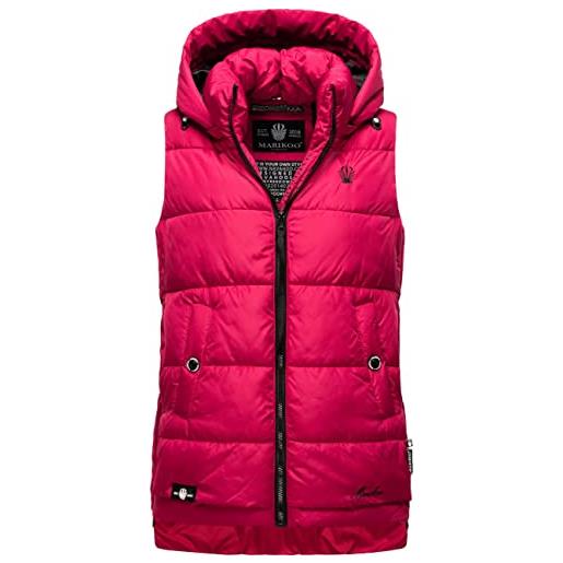 Marikoo zarinaa - gilet trapuntato invernale caldo da donna, con cappuccio, taglie xs-xxl, fucsia, s