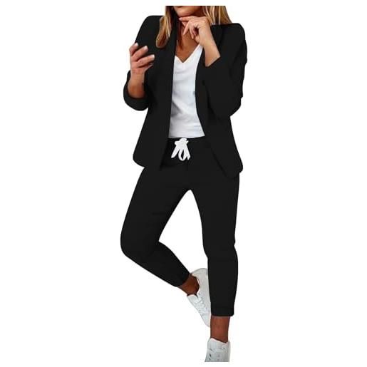 Meaunzyl completo tailleur donna elegante curvy abiti 2 pezzi giacche a maniche lunghe con bottoni e pantaloni blazer casual tuta da abito cerimonia offerte complete da donna abbigliamento ufficio per sera