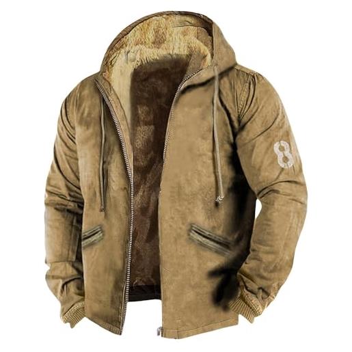 Meaunzyl giubbotto invernale uomo camicia boscaiolo uomo giacca flanella spessi fodera di peluche felpa con cappuccio foderata casual felpa cappuccio in pile giacca invernale con tasca