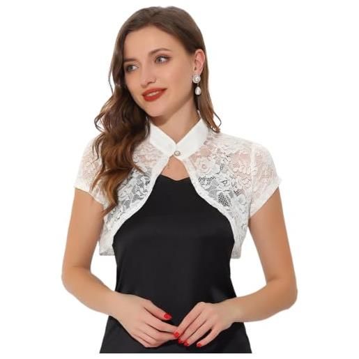 Allegra K coprispalle da donna in pizzo con colletto alla coreana
