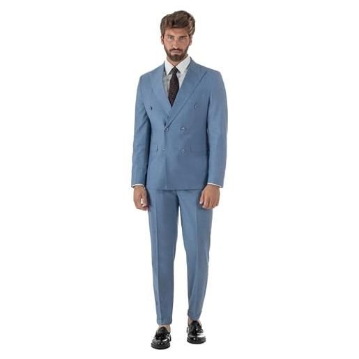 Giosal abito uomo monopetto vestito completo giacca pantaloni elegante vari colori (it, numero, 50, regular, regular, denim doppiopetto)