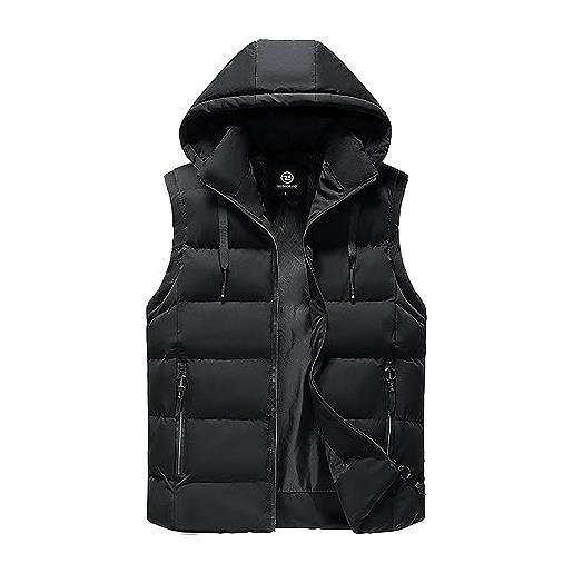 Kobilee piumino smanicato trapuntato da uomo imbottita 4xl piumino smanicato leggero invernale gilet 100 grammi giubbotto smanicato con cappuccio corto giubbino giacca cotone senza maniche