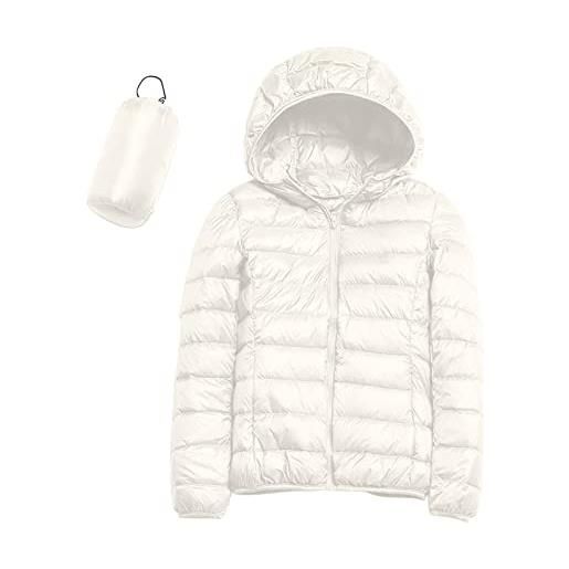 Laquieio piumino donna 100 grammi leggero con cappuccio piumini elegante giacca ripiegabile donna giacconi invernali taglie grandi cappotto ultraleggero pesante giubbotti imbottiti giubbini