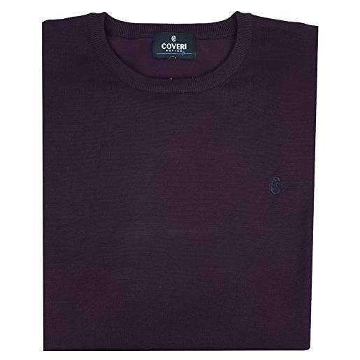 Coveri maglia maglione pullover uomo slim fit girocollo colorato m l xl xxl (xxl - rosso scuro)