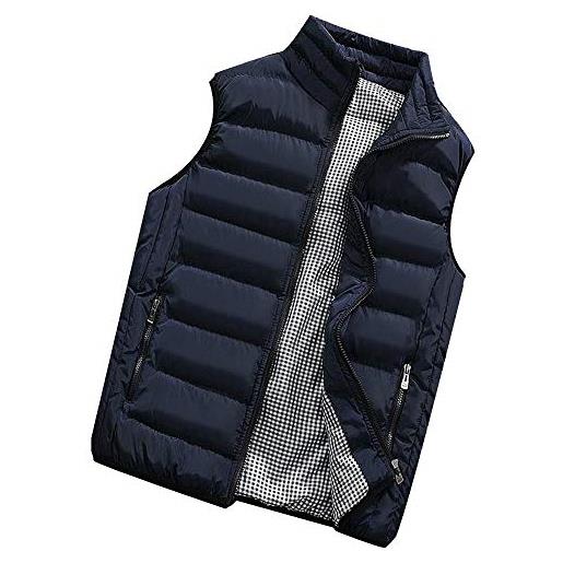 HEONSATI piumino leggero uomo giacca senza maniche uomo casual lavoro piumino smanicato trapuntato da uomo cotone lavoro ripiegabile gilet imbottito casual antivento taglie forti giacchetto caldo antivento