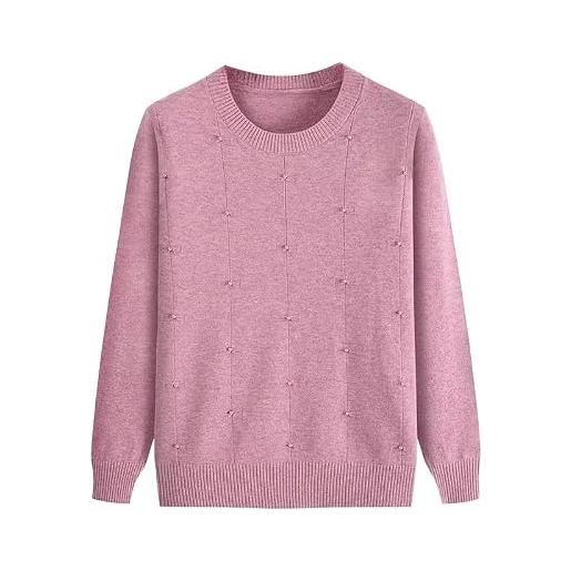 YONGHONGKEJI maglioni per donna maglioni a maniche lunghe sweater autunnali e invernali camicette casual maglie a maglia sweater di perle per donne anziane strato di base leggero regali per anzian
