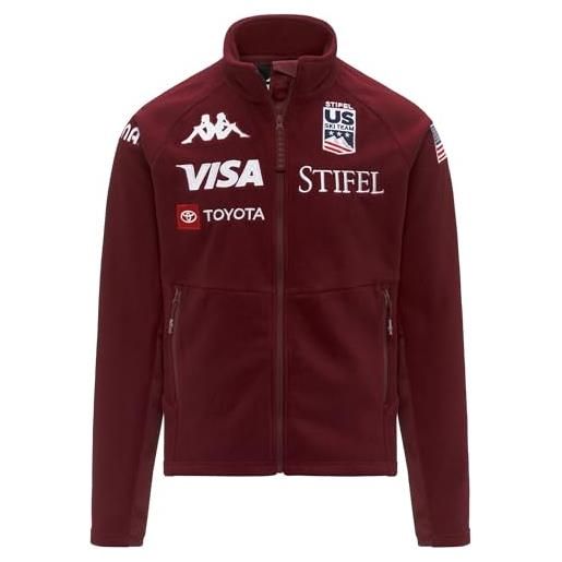 Kappa 6cento 687c us, pile full zip da uomo (it, testo, m, regular, regular, red pomegranata)