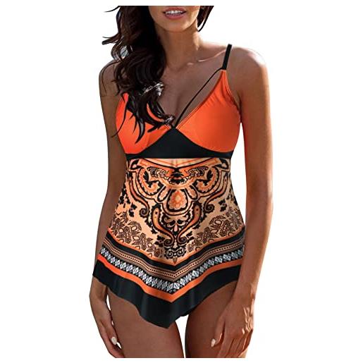 Generic costume tankini donna costumi mare due pezzi gonna costumi da bagno due da bagno pezzi stampati monokini donna costume senza segni abbronzatura taglie forti