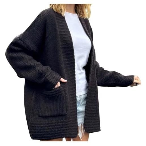 Generisch cardigan da donna, invernale, largo, taglie forti, a maniche lunghe, traspirante