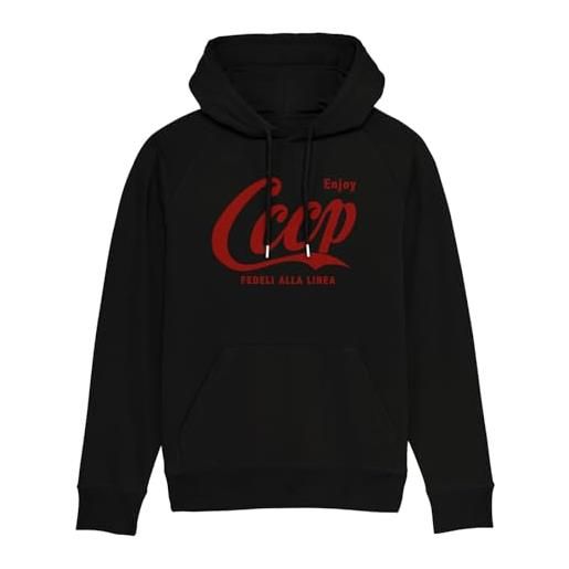 ZERO T-SHIRT LAB felpa cccp fedeli alla linea musica punk rock sovietico stella rossa unisex hoodie sweatshirt (m)