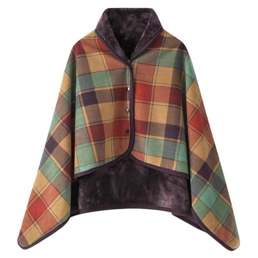 WINKEEY poncho delle donne, mantello caldo invernale, maglia cape cardigan per le donne, wrap open front cape, coperta calda invernale, coperta in pile spessa
