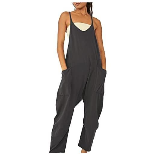 RPAEOY salopette donna tuta jumpsuit con tasca allentata tutine estive unita pantaloni senza maniche taglie forti sciolto comoda