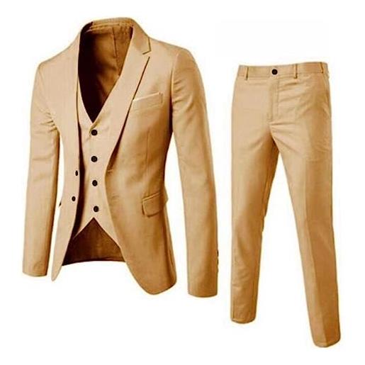 Meaunzyl abiti uomo taglie forti 3 pezzi slim fit completo formale suit tinta unita vestito un bottone giacca e pantaloni manica lunga abiti da lavoro dinner classica blazer vintage per matrimoni e affari