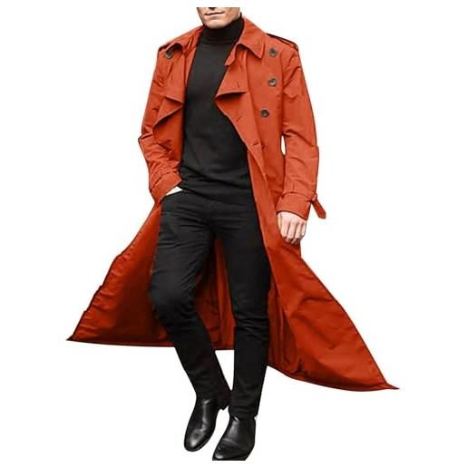 Fannyfuny trench uomo lungo cappotto uomo lungo giacche uomo eleganti tranch uomo impermeabile cappotto uomo elegante trench uomo nero trench parka