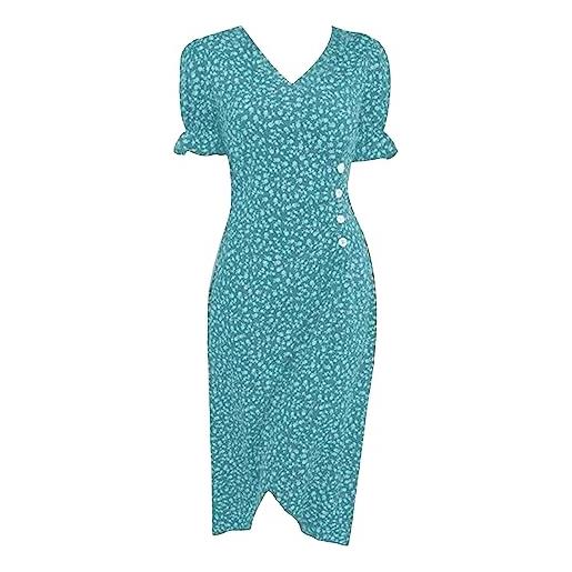 Cocila abbigliamento vintage vestito stile impero abito cerimonia donna lungo lilla abito cerimonia donna curvy estivo abito elegante da sera midi offerta lampo del giorno (bu2, xxxl)