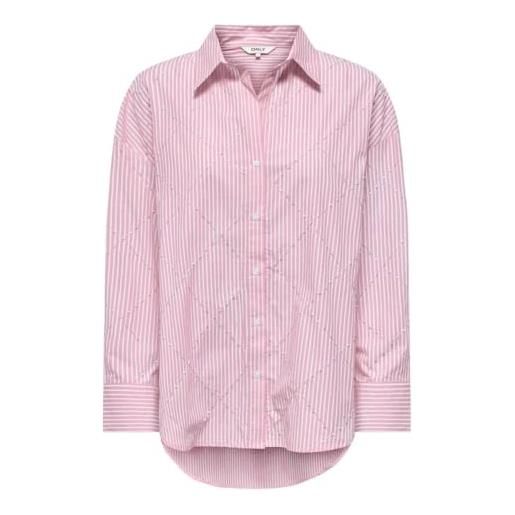 ONLY camicia onlzelena - rosa onlzelena ls reg pearl shirt - l