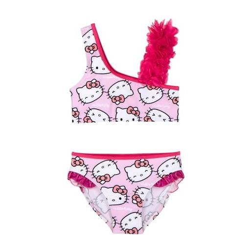 Hello Kitty bikini per bambine, costume da bagno due pezzi per ragazze, taglie 3 ai 7 anni (it, età, 4 anni, regular, fuchsia)