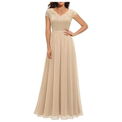 EGSDMNVSQ donna elegante vestito lungo vestiti scollo a v maxi da sera abito cocktail vestito lungo abito da sera