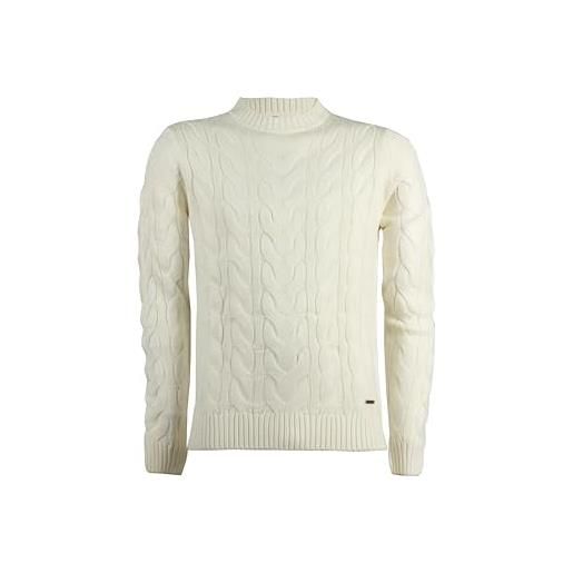 Coveri pullover girocollo con lavorazione a trecce, panna xl