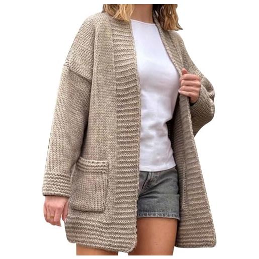 Generisch cardigan da donna, invernale, largo, taglie forti, a maniche lunghe, traspirante