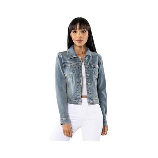 Nina Carter denim - felpa in jeans da donna, per le mezze stagioni, leggera, casual, blu