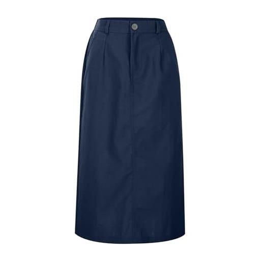 Generisch gonna da donna in lino, linea ad a, lunghezza media, con tasche laterali, per le giornate primaverili e estive