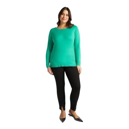 FIORELLA RUBINO: maglia con viscosa lenzing ecovero curvy size verde acqua stagione primavera estate 2025. 
