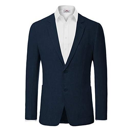 Pj paul jones giacca sportiva da uomo slim fit leggera in lino blazer sartoriale, navy, m