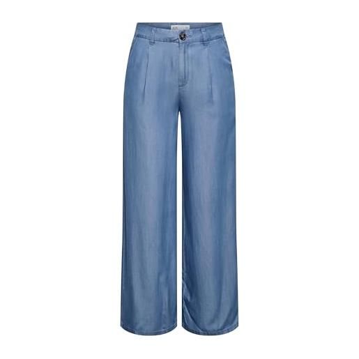 JACQUELINE de YONG jdyjasper - pantaloni da donna con taglio gamba ampia, media blu denim, (l)w x 32l