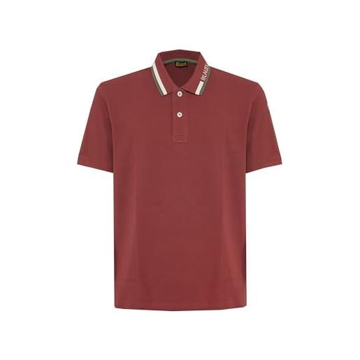 Blauer polo con ricamo sul colletto ransom (it, testo, xl, regular, regular, mattone inglese)