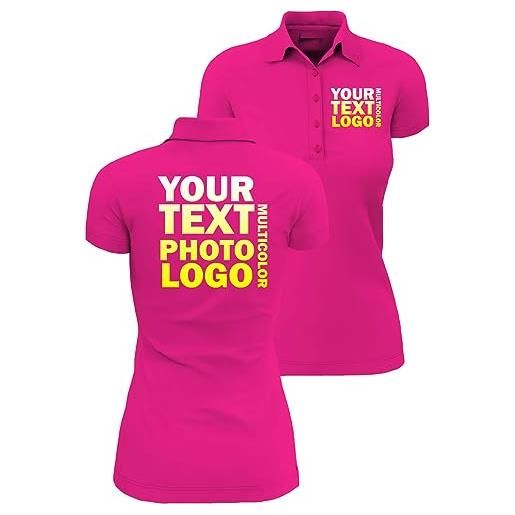 lepni.me polo personalizzata da donna con foto, logo o testo personalizzato, oppure polo semplice con bottoni classici, vestibilità regolare, elegante maglia da lavoro senza stampa